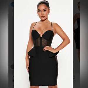 Fashion Nova Take Me With You Mini Dress Black
